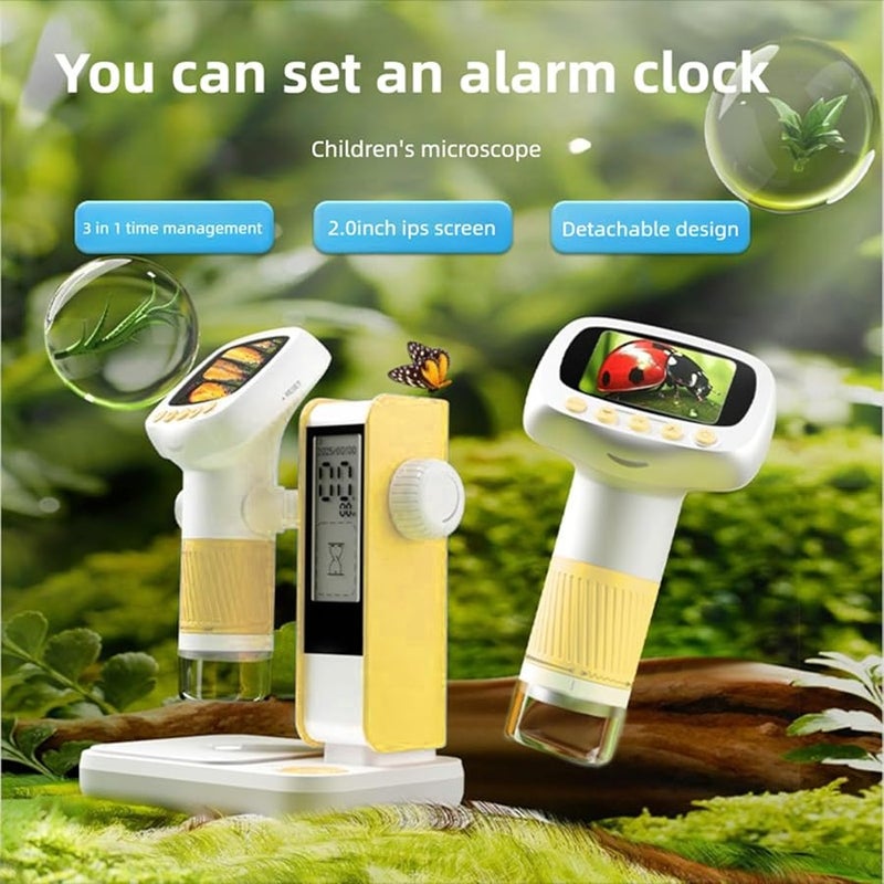 Fockety Kids Microscope with LED Light 2in Screen Timer Handheld Magnifier for Boys Girls Gift - Image 3