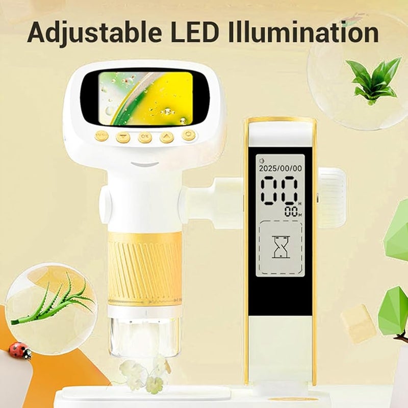 Fockety Kids Microscope with LED Light 2in Screen Timer Handheld Magnifier for Boys Girls Gift - Image 5