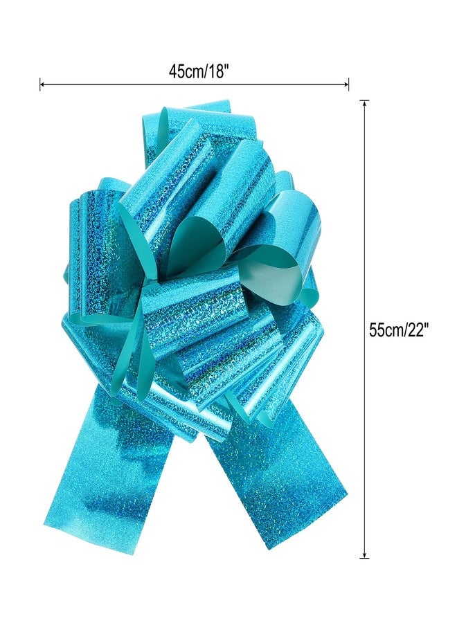 MECCANIXITY 18 Inch Giant Large Pull Bow 1 Pcs Big Glitter Metallic Car Bows Ribbon for Wedding Presents Gift Wrapping Christmas, Green Blue - Image 2