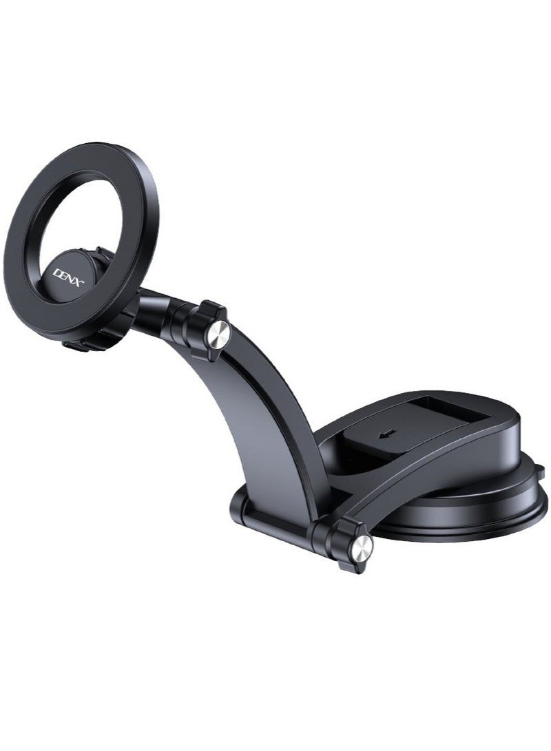 دينكس حامل هاتف مغناطيسي للسيارة بتقنية الشفط القوي – دوران 360 درجة – ذراع قابل للتعديل 270° – تثبيت فائق على الزجاج أو التابلوه – تصميم خفيف ومتين - Image 2