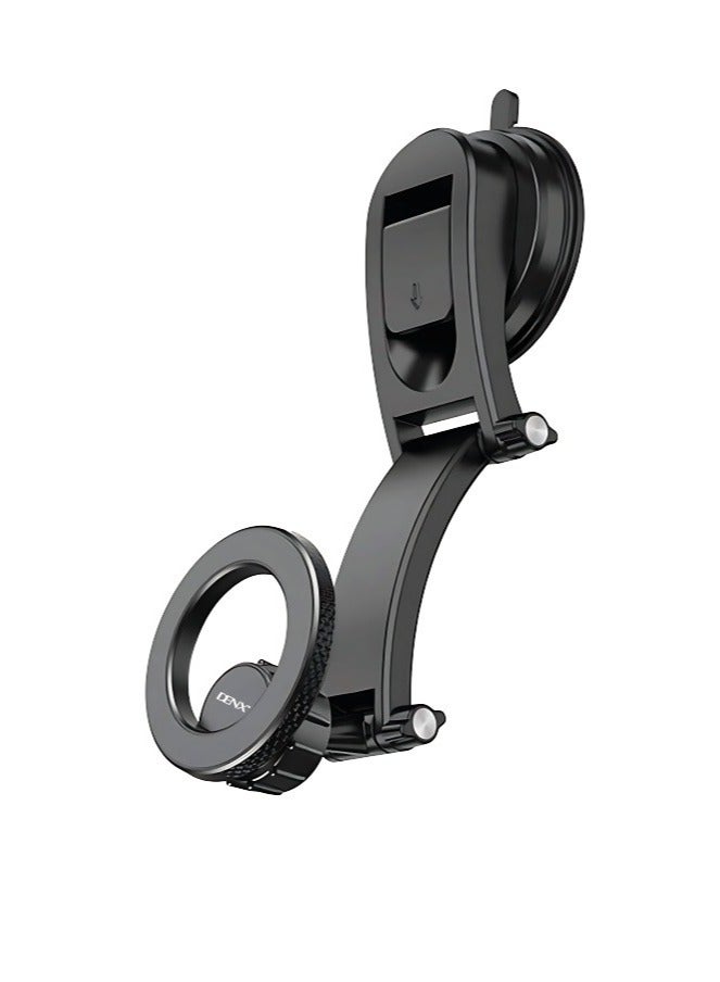 دينكس حامل هاتف مغناطيسي للسيارة بتقنية الشفط القوي – دوران 360 درجة – ذراع قابل للتعديل 270° – تثبيت فائق على الزجاج أو التابلوه – تصميم خفيف ومتين - Image 3