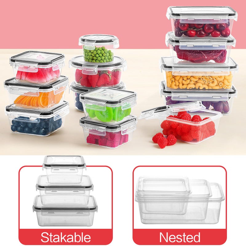Skroam 36 Pack Food Storage Containers (18 Airtight Kitchen Storage & 18 Lids)  Plastic BPA-Free Meal Prep Container for Pantry Organizers and Storage with Free Labels & Marker - Image 4