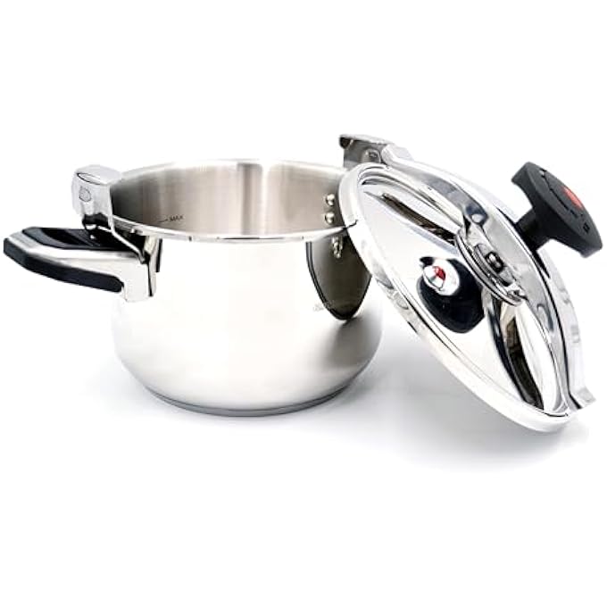 كوركماز قدر ضغط بريسا المصنوع من الفولاذ المقاوم للصدأ، سعة 11 لترًا، قاعدة كبسولة من الألومنيوم، قدر ضغط تركي بغطاء ثقيل، قدر طهي يعمل بقاعدة حثية Ka773 - Image 5