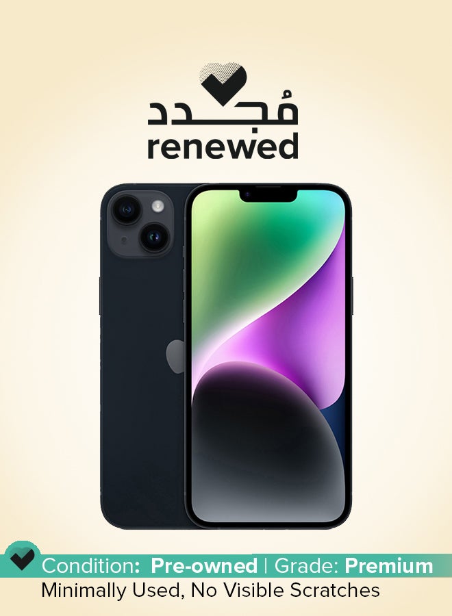ابل  مجدد - آيفون 14 128 جيجابايت منتصف الليل 5G مع فيس تايم - النسخة الدولية - Image 1