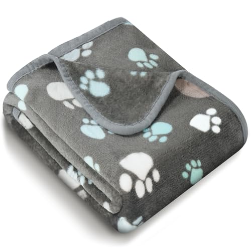 Vowanop Premium Soft Dog Blanket Washable 40 x 32 Flannel Gray Dog Blanket for Small and Medium Dogs and Indoor Cats - Image 1