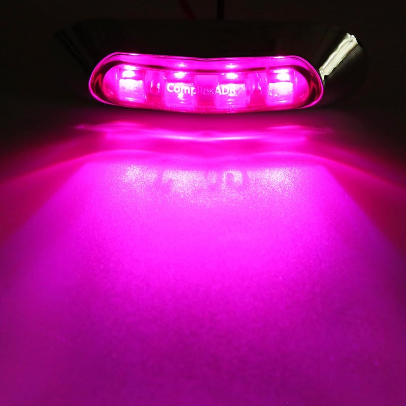 ALFU 10PCS Purple DC12V-24V 4 LED Side Marker Indicator Lights Lamp Front Rear Tail Clearance Lamp Interior Lights with Chrome Bezel Universial for Auto Car Bus Truck Lorry Trailer Boat Deck Courtesy - Image 5
