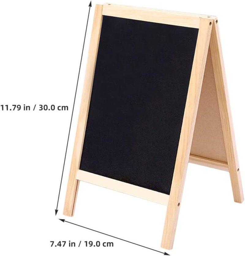 Gadpiparty Mini Wooden Chalkboard with Stand 20x30cm Double-Sided Small Blackboard Message Board for Home Teaching and Office Handwriting Notes - Image 2