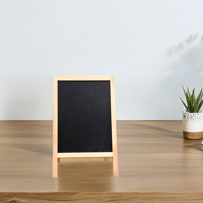 Gadpiparty Mini Wooden Chalkboard with Stand 20x30cm Double-Sided Small Blackboard Message Board for Home Teaching and Office Handwriting Notes - Image 5