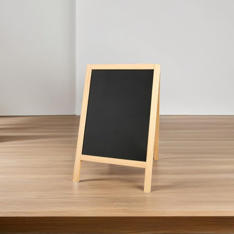 Gadpiparty Mini Wooden Chalkboard with Stand 20x30cm Double-Sided Small Blackboard Message Board for Home Teaching and Office Handwriting Notes - Image 4