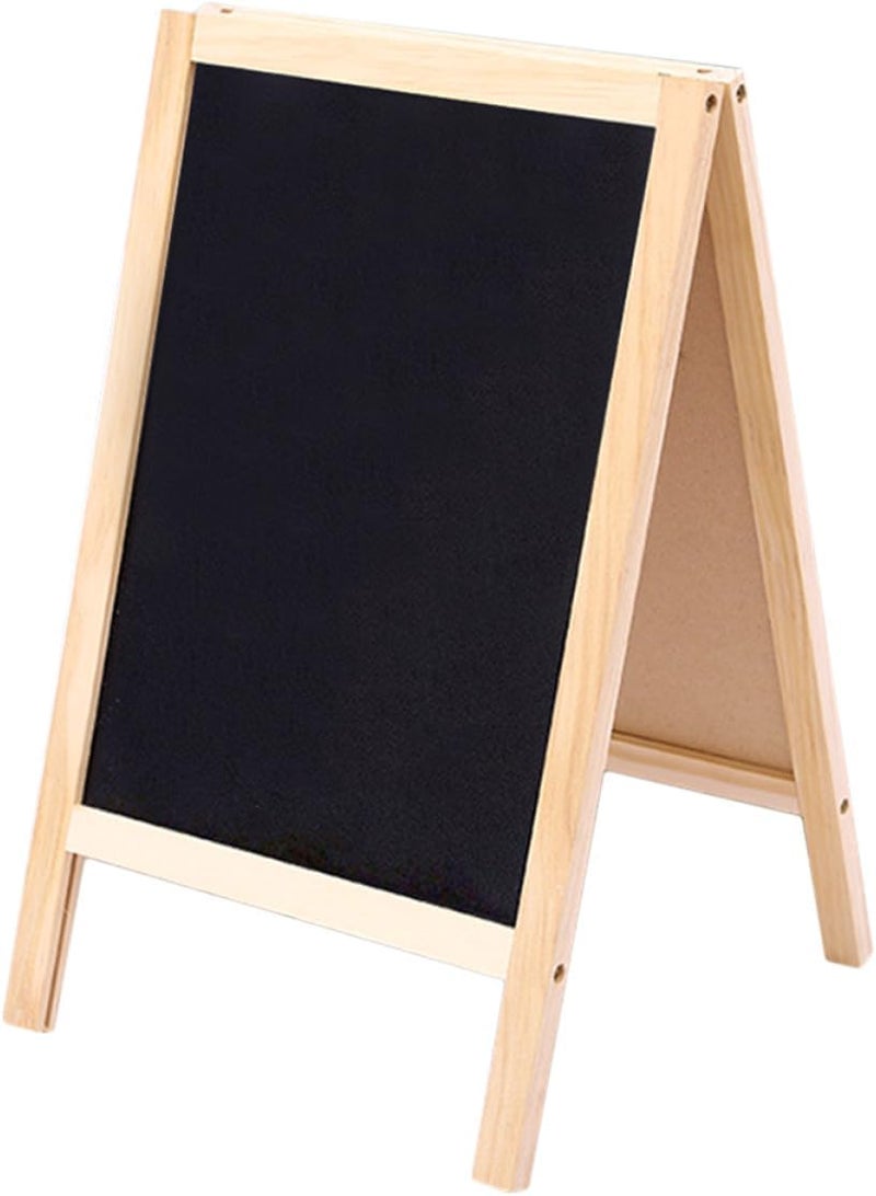 Gadpiparty Mini Wooden Chalkboard with Stand 20x30cm Double-Sided Small Blackboard Message Board for Home Teaching and Office Handwriting Notes - Image 1