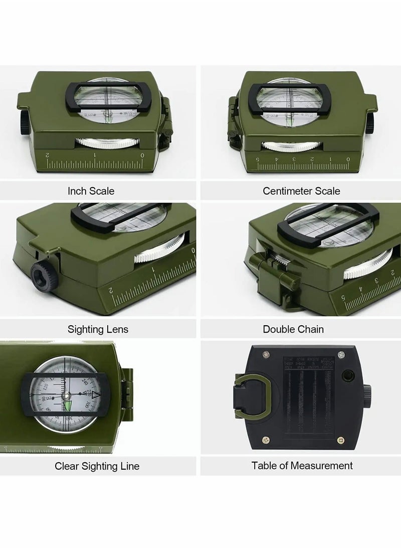 Durable Waterproof Military Compass for Hiking and Camping with Inclinometer Ideal for Scouts and Geology Activities