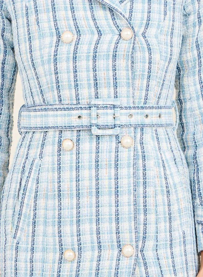 Styli Tweed Double-Breasted Dress