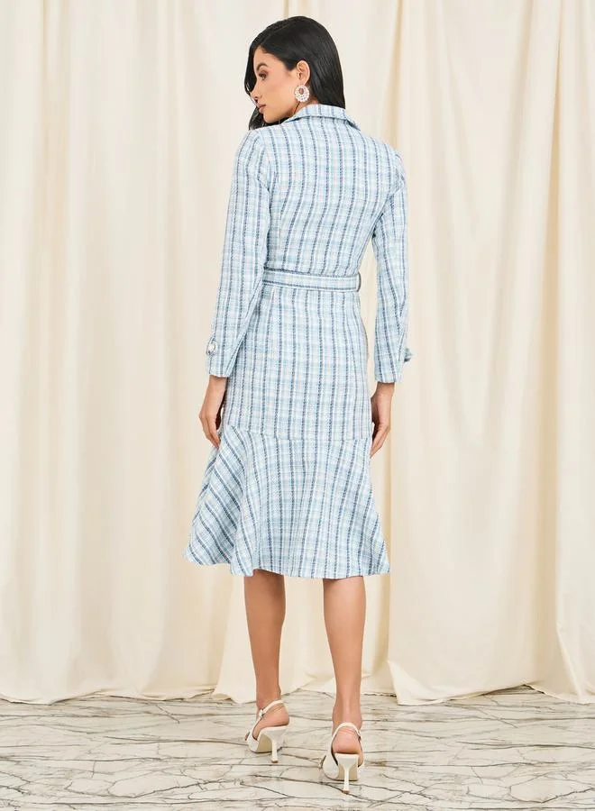 Styli Tweed Double-Breasted Dress