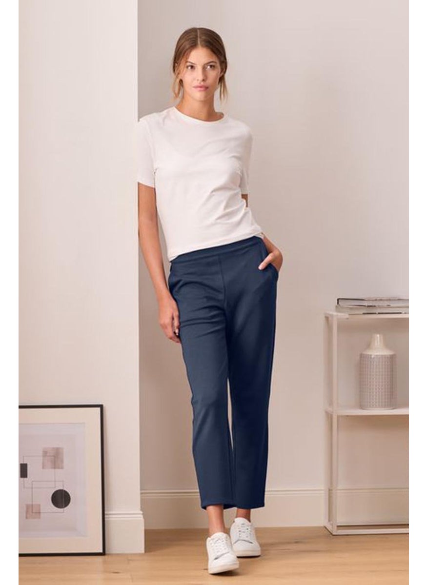 Tchibo Women Pull On Plain Pants, Navy  - Image 1