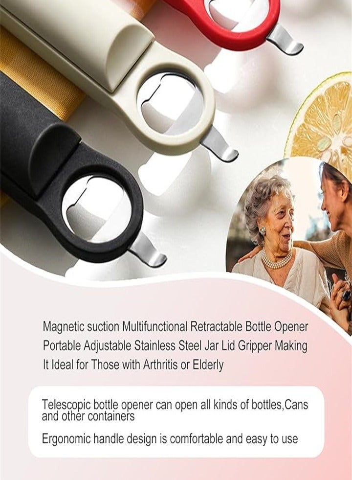 Adjustable Can Opener Bottle Opener, Fits Most Sizes, Effort-saving and Convenient to Use, Jar Lid Remover, Stainless Steel Gear, Family Restaurant, Camping Bar, Suitable for Weak Hands Arthritic Hands, White 1pc - Image 5