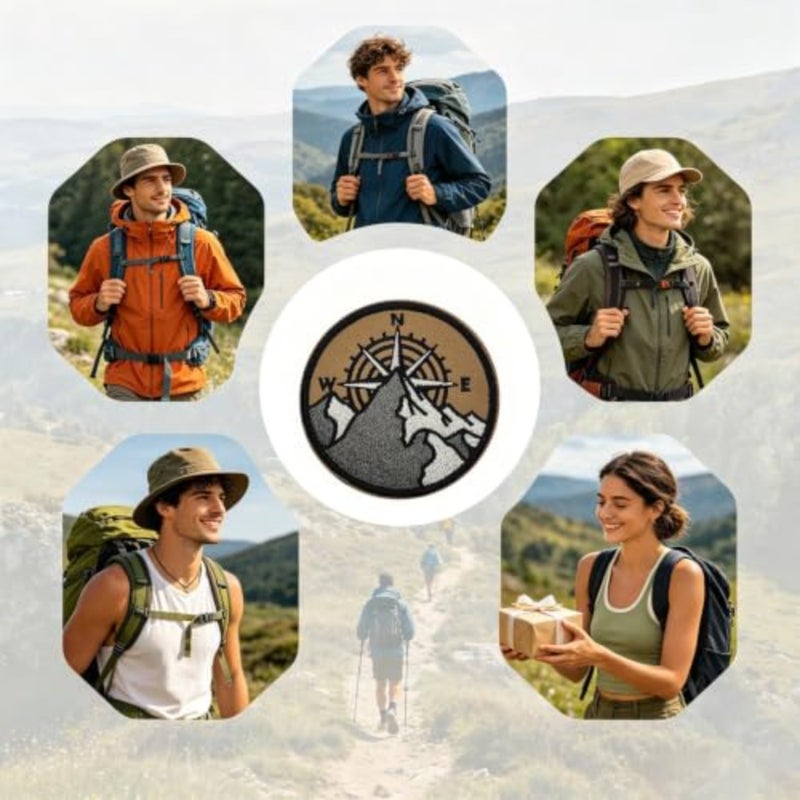 Embroidered Patch Compass Mountain Pattern Mountaineering Patches Outdoor for Backpacks Jackets Hats Vests Outdoor Adventure Travel Hiking Fishing - Image 4