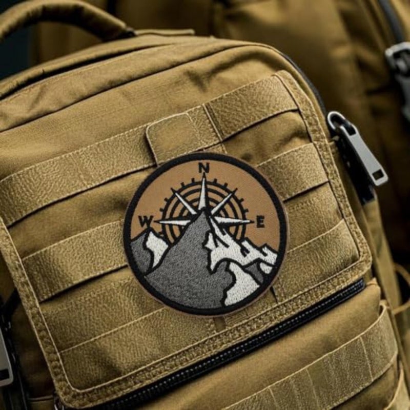 Embroidered Patch Compass Mountain Pattern Mountaineering Patches Outdoor for Backpacks Jackets Hats Vests Outdoor Adventure Travel Hiking Fishing - Image 3