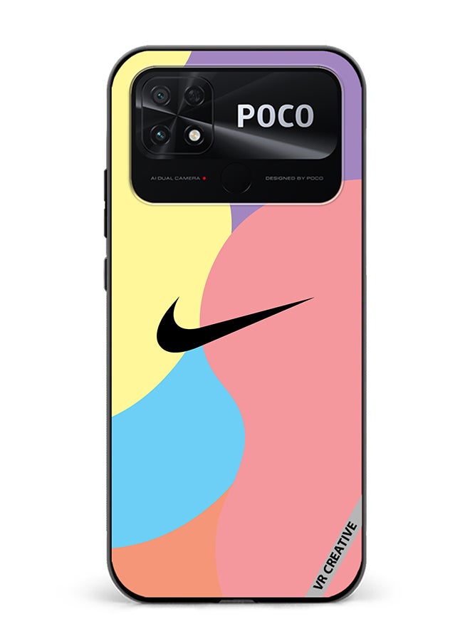 VR CREATIVE Protective Case Cover For Xiaomi Poco C40 Nike Logo Colourful Design Multicolour - Image 1