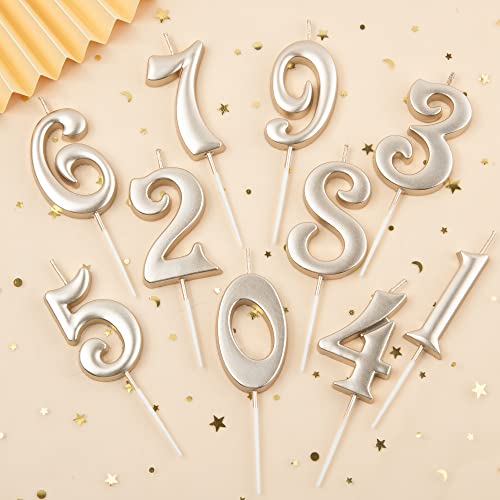 PHD CAKE 10-Count 0-9 Champagne Gold Number Birthday Candles, Number One Birthday, Champagne Number Candles, Party Celebration, Baby Showers - Image 3