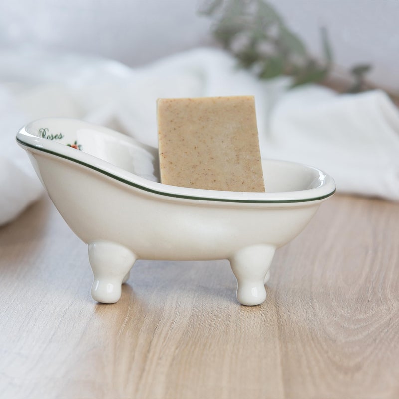 1 Piece 56 Ceramic Mini Clawfoot Slipper Bathtub Soap Dish Vintage Decortative Soap Dish