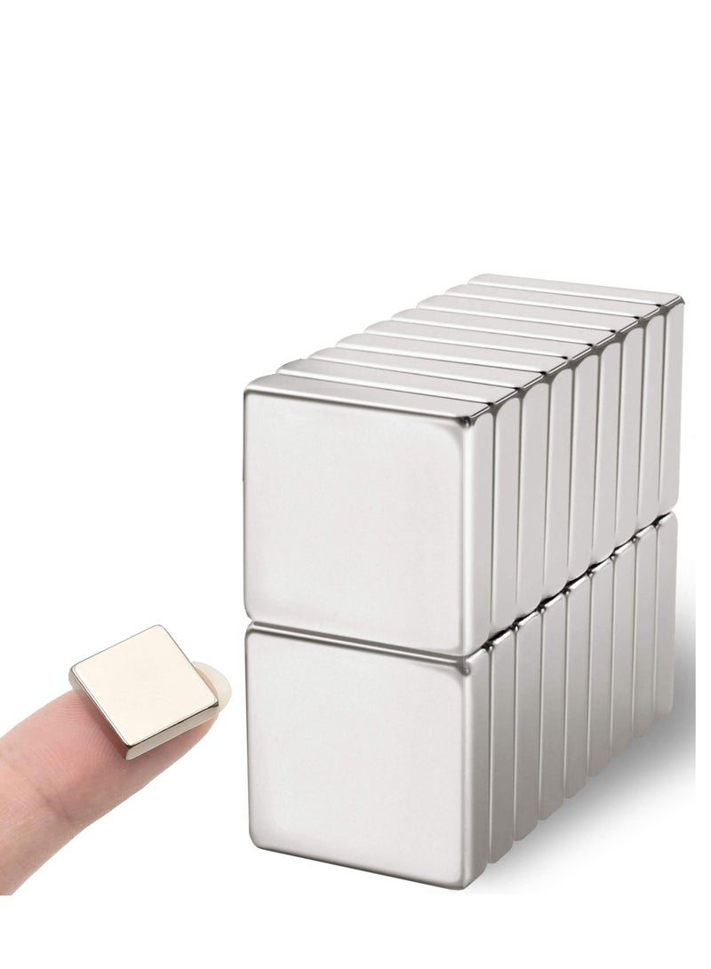 Barakah مغناطيس نيوديميوم قوي، عبوة 18 مغناطيس بار قوي مقاوم للماء، مغناطيسات دائمة قوية من الأرض النادرة للثلاجة، DIY، البناء، العلمية، الحرف، ومغناطيسات المكتب، 15x15x3mm - Image 1