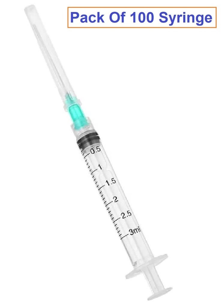 Generic Medical Disposable Syringe 3 ml With Needle, Individually Sealed (Box 100 Pieces)  - Image 1