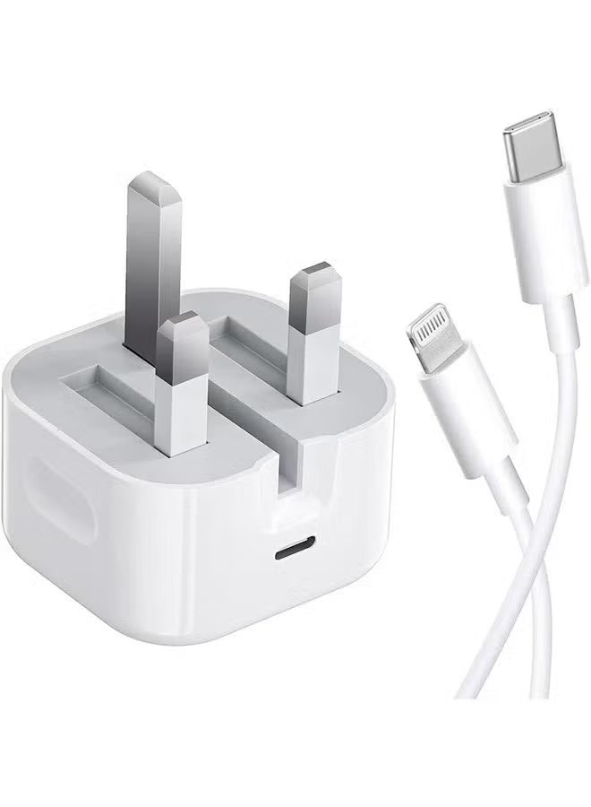 iPhone 20W PD 3.0 USB C Wall Charger Plug with 1M iPhone Fast Charging Cable USB C Fast - Image 2