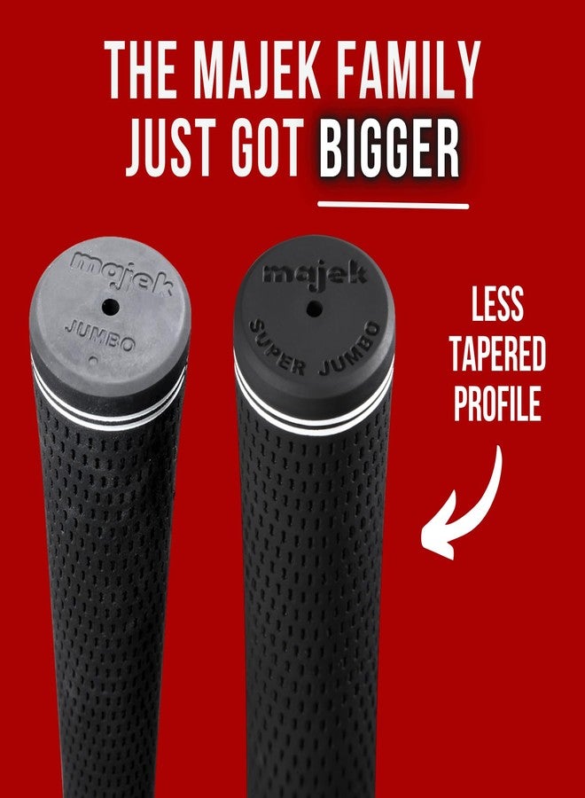 Majek Golf Club Grips Super Jumbo Extra Large Tour 360 Degree Black - NO LOGO - Round .600 Extra Large XL XXL Great for Tall Golfers with Big Hands - Premium Rubber Golf Grips - 13 Pack High Traction - Image 4