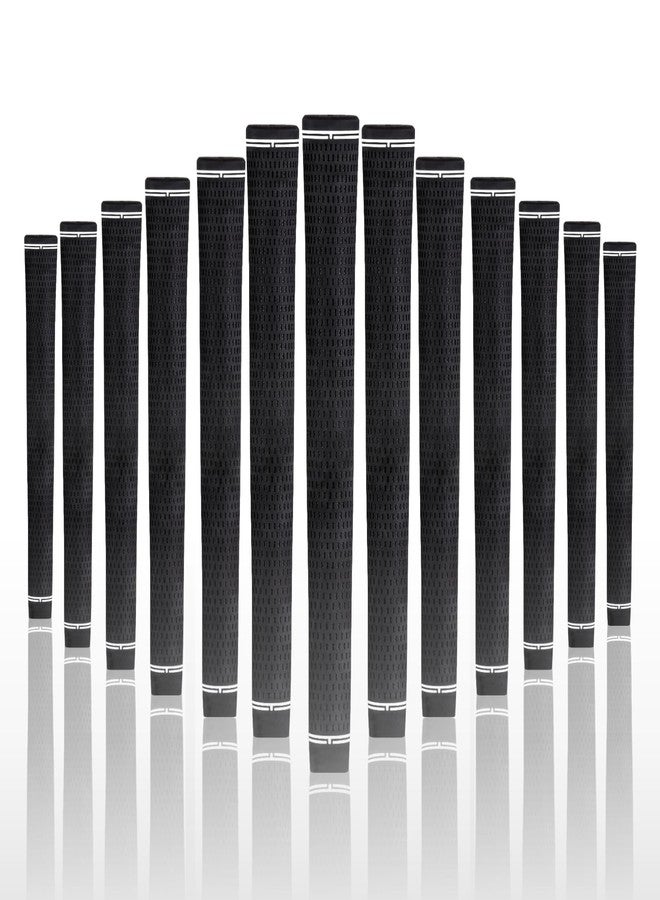 Majek Golf Club Grips Super Jumbo Extra Large Tour 360 Degree Black - NO LOGO - Round .600 Extra Large XL XXL Great for Tall Golfers with Big Hands - Premium Rubber Golf Grips - 13 Pack High Traction - Image 1