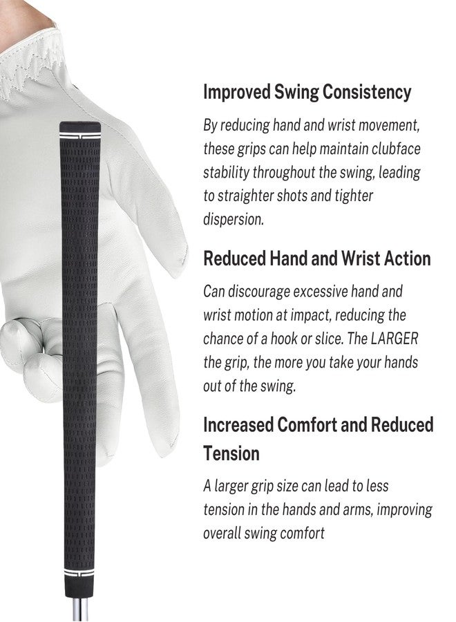 Majek Golf Club Grips Super Jumbo Extra Large Tour 360 Degree Black - NO LOGO - Round .600 Extra Large XL XXL Great for Tall Golfers with Big Hands - Premium Rubber Golf Grips - 13 Pack High Traction - Image 5