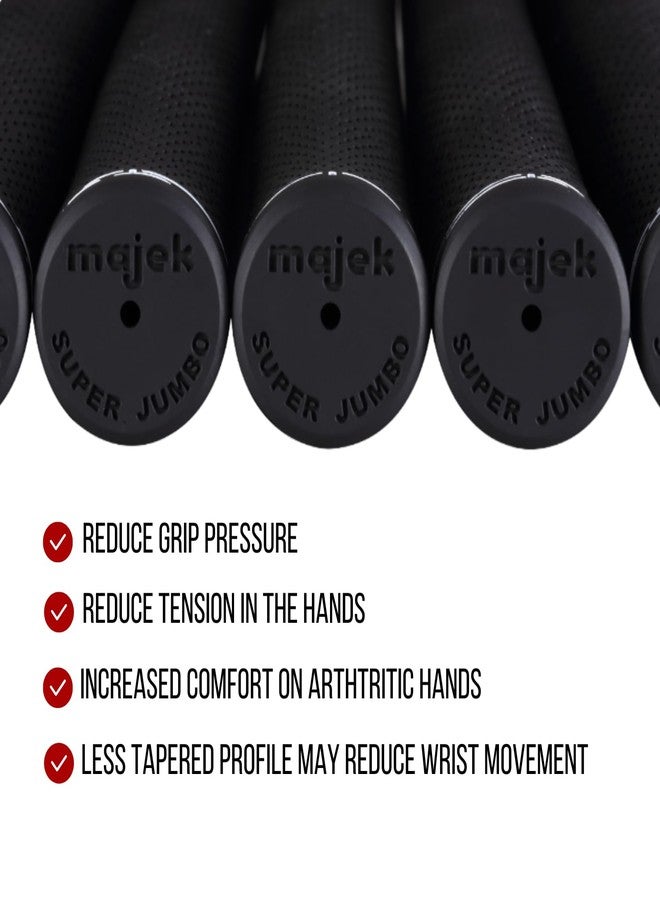 Majek Golf Club Grips Super Jumbo Extra Large Tour 360 Degree Black - NO LOGO - Round .600 Extra Large XL XXL Great for Tall Golfers with Big Hands - Premium Rubber Golf Grips - 13 Pack High Traction - Image 3