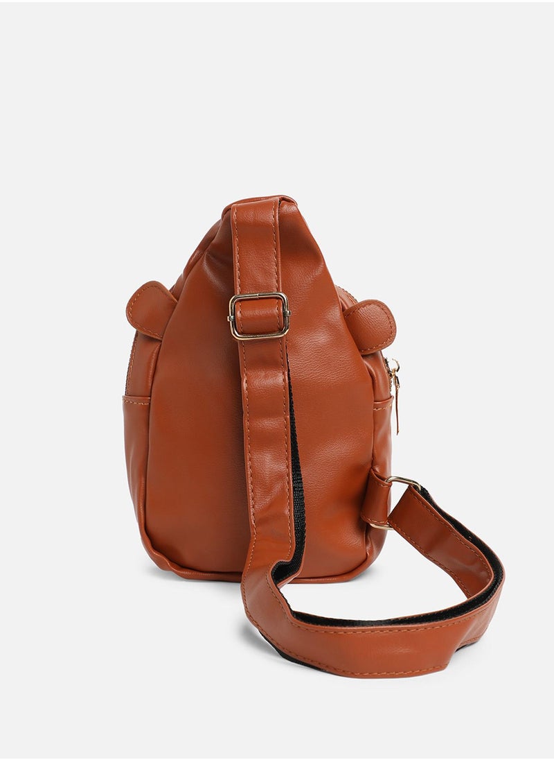 Haute Sauce Solid Zip Lock Regular Vegan Leather Sling Bag  - Image 5