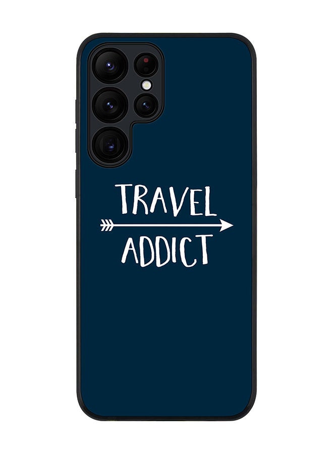 Stylizedd Rugged Black edge case for Samsung Galaxy S23 Ultra 5G Slim fit Soft Case Flexible Rubber Edges Anti Drop TPU Gel Thin Cover - Travel Addict - Image 1