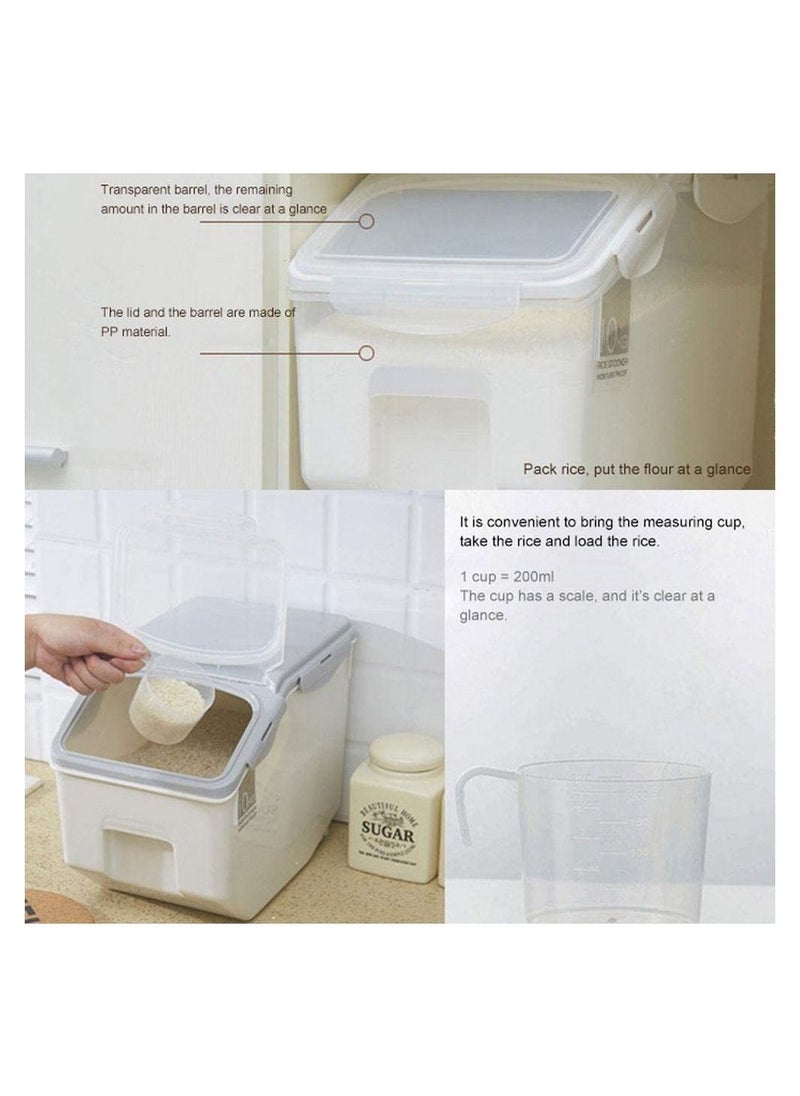 Generic - Rice Storage Container,15KG Sealed Grain Box Moistureproof Flour Food Storage Container Kitchen Storage Box,32.5 x 19.5 x 36cm - Image 1