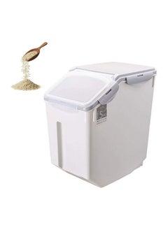 Rice Storage Container,15KG Sealed Grain Box Moistureproof Flour Food Storage Container Kitchen Storage Box,32.5 x 19.5 x 36cm
