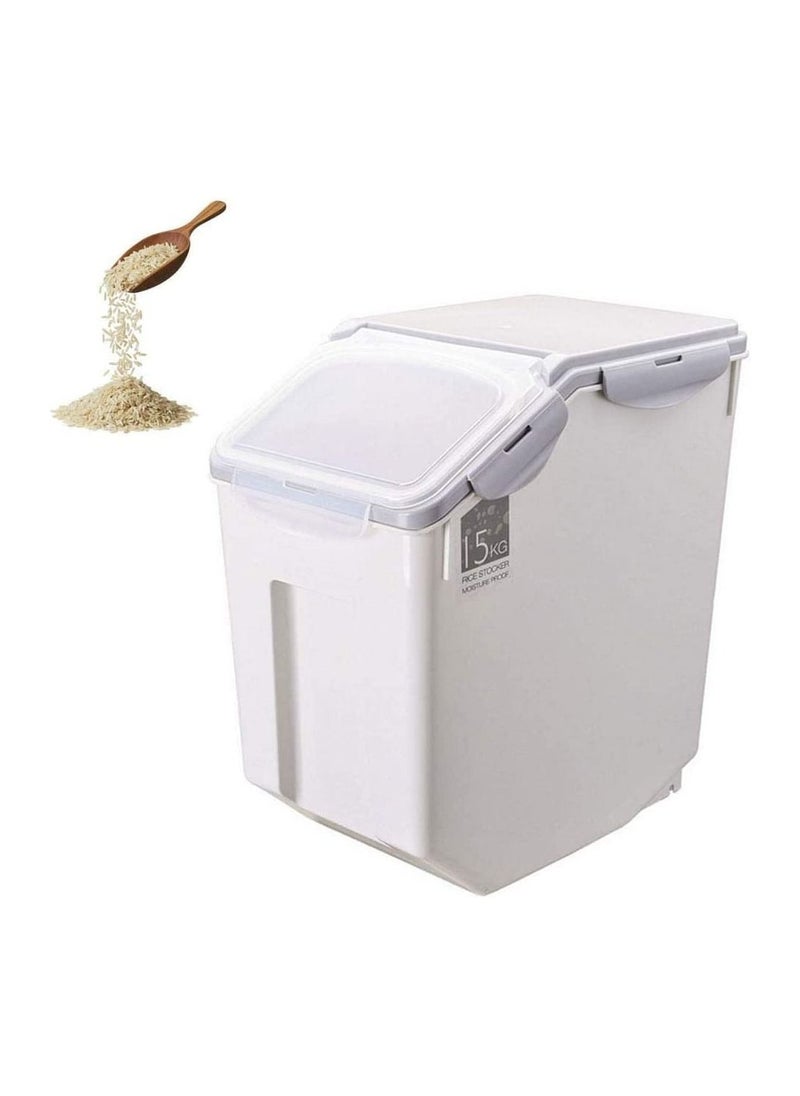 Generic - Rice Storage Container,15KG Sealed Grain Box Moistureproof Flour Food Storage Container Kitchen Storage Box,32.5 x 19.5 x 36cm - Image 1