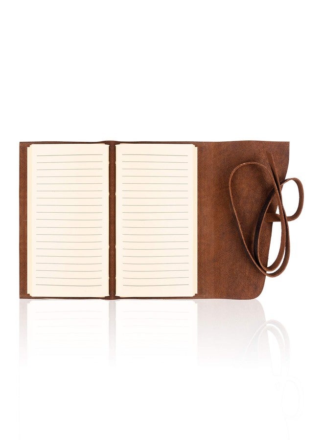 Moonster Leather Journal Lined Notebook Paper - MOONSTER® Leather Bound Journals for Writing for Women and Men, 8"x6" Ruled Large Notebooks, Kraft Paper with 400 pages - Non Refillable Lined Paper College Ruled & Travel Size - Image 4