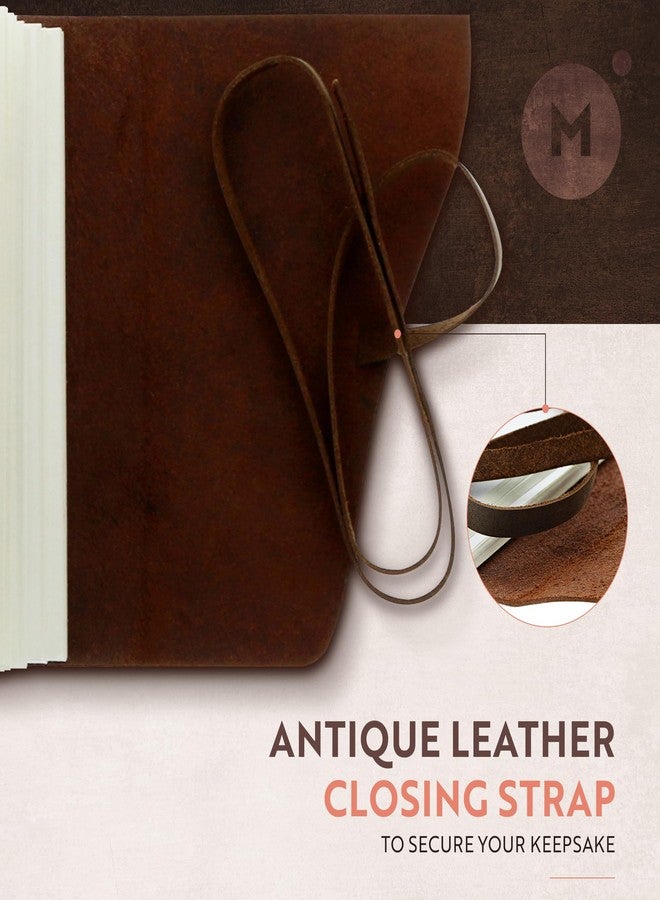 Moonster Leather Journal Lined Notebook Paper - MOONSTER® Leather Bound Journals for Writing for Women and Men, 8"x6" Ruled Large Notebooks, Kraft Paper with 400 pages - Non Refillable Lined Paper College Ruled & Travel Size - Image 3