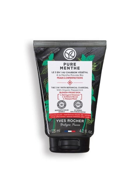 3-in-1 Charcoal Cleanser, Scrub & Mask 125ml