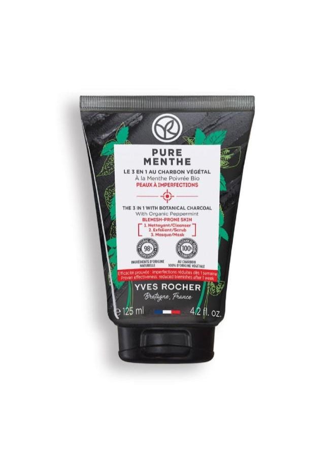 3-in-1 Charcoal Cleanser, Scrub & Mask 125ml