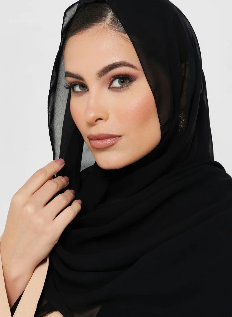 hayas closet Cape Sleeve Embroidered Abaya