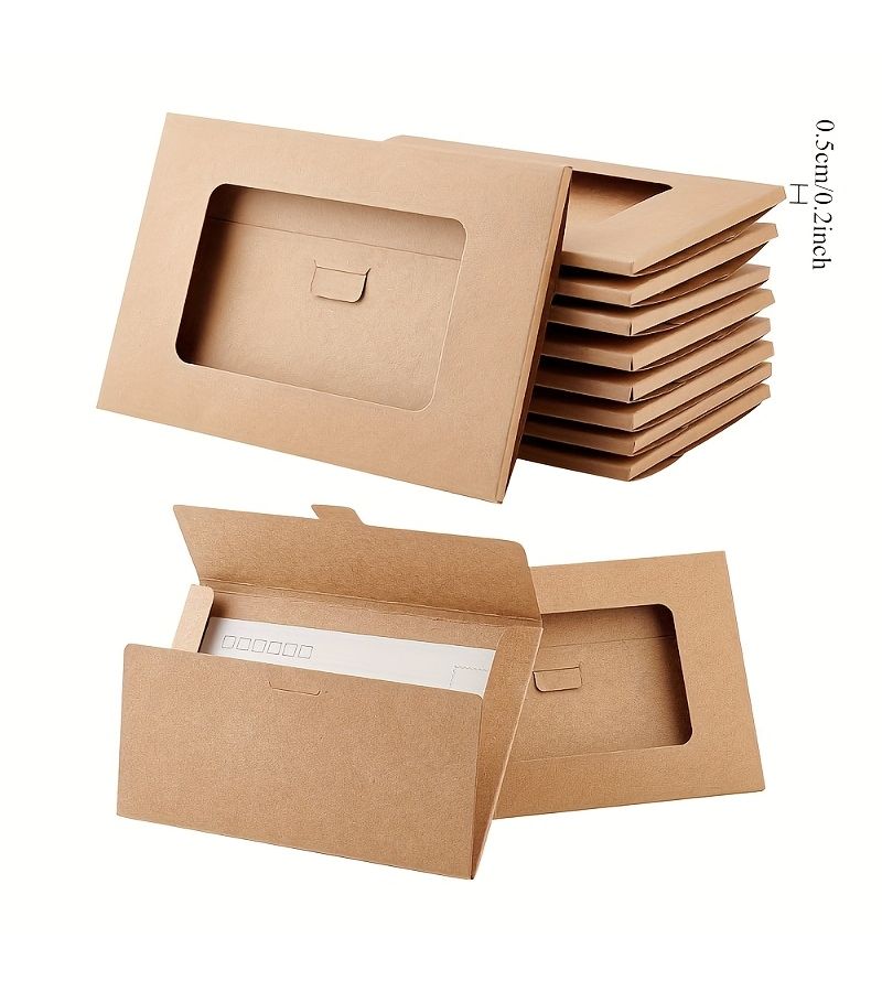 25pcs White Paper Gift Card Envelopes With Transparent Window For Wedding Invitations Thanksgiving Invites And Business Cards - Image 3