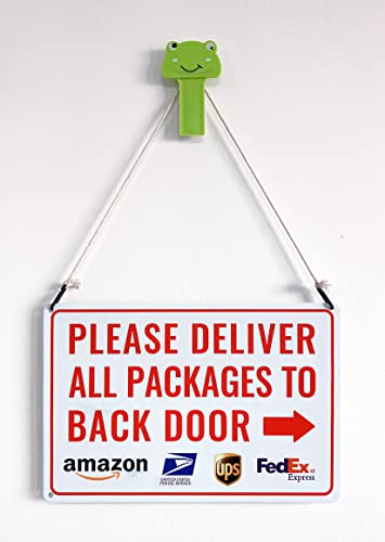 Bestylez Please Deliver All Packages to Back Door Right Arrow - Bestylez Delivery Sign for Outdoor Use 12" * 8" (148) - Image 3