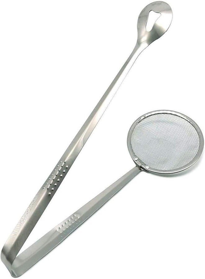 Creative Stainless Steel Fried Food Clip with Filter Spoon and Mesh Strainer for Hot Pots, Multifunctional Kitchen Tools for Chicken Chopsticks, French Fries, Onion Rings - Image 1