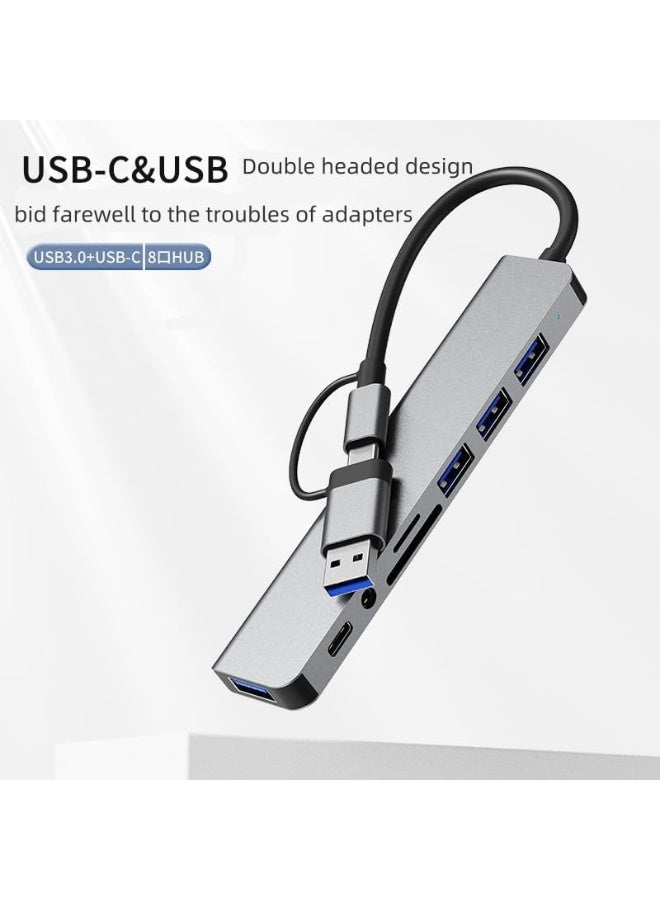 أوريون ماكس موزع USB-C وUSB-A متعدد المنافذ 8 في 1 مع منفذ HDMI، ومنفذ USB 3.0، و3 منافذ USB 2.0، وقارئ بطاقات SD/TF - محول USB محمول لأجهزة الكمبيوتر المحمولة، والأجهزة اللوحية، وPS5/PS4، وNintendo Switch - Image 3