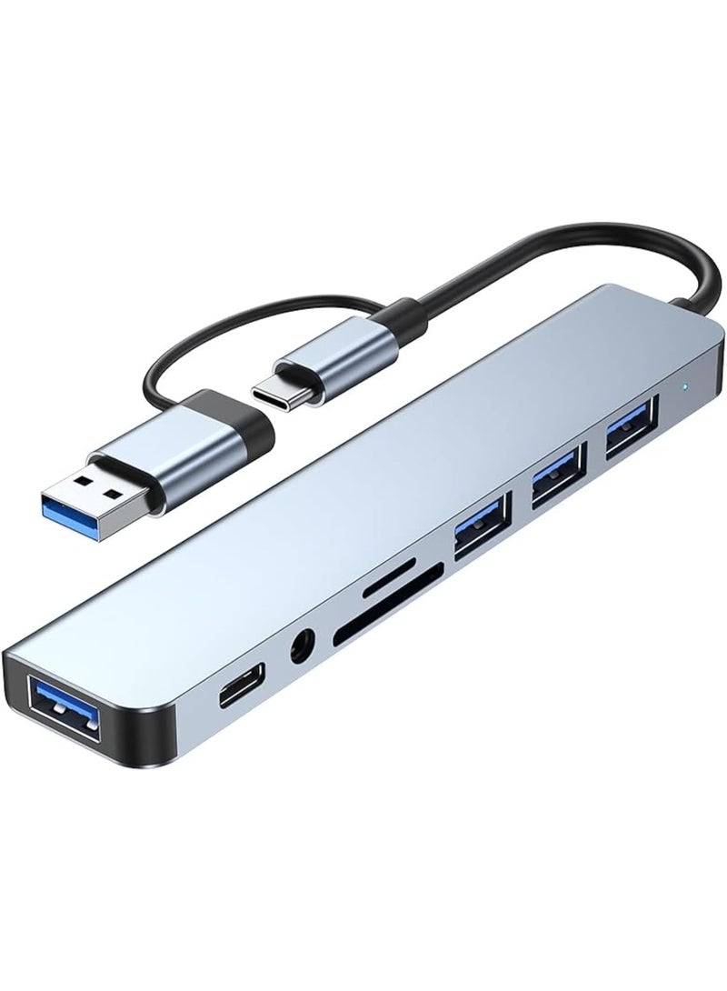 أوريون ماكس موزع USB-C وUSB-A متعدد المنافذ 8 في 1 مع منفذ HDMI، ومنفذ USB 3.0، و3 منافذ USB 2.0، وقارئ بطاقات SD/TF - محول USB محمول لأجهزة الكمبيوتر المحمولة، والأجهزة اللوحية، وPS5/PS4، وNintendo Switch - Image 2