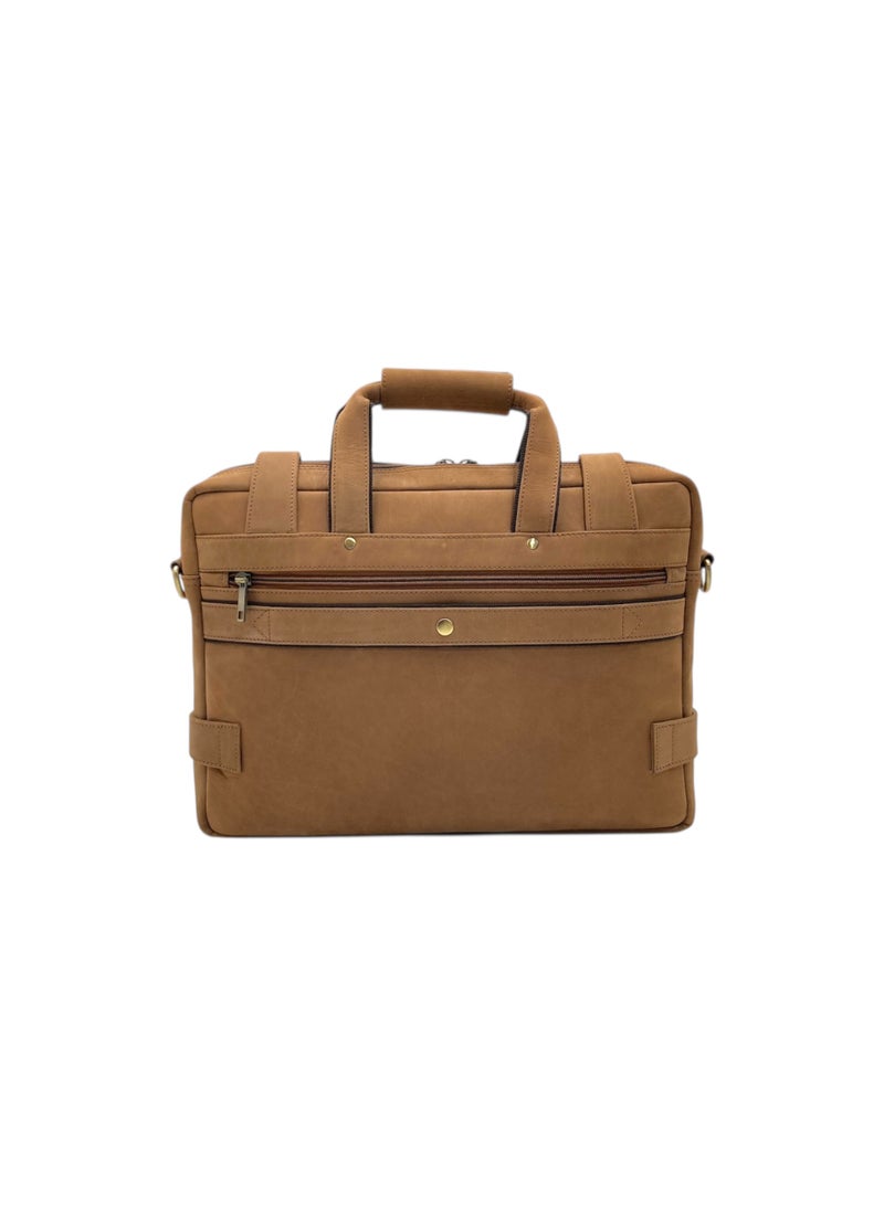 LAVERI LEATHER حقيبة لاب توب لافيري للرجال - حقيبة جلدية للرسائل للمكتب - تناسب حتى لاب توب بحجم 15 إنش - حقيبة كتف مع عدة أقسام - حقيبة جلدية تنفيذية للعمل/السفر/الاستخدام اليومي - 2872 - Image 4