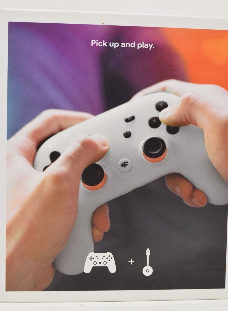 Google Stadia H2B White Wired, Wireless Premiere Edition Video Gaming Controller - Image 2
