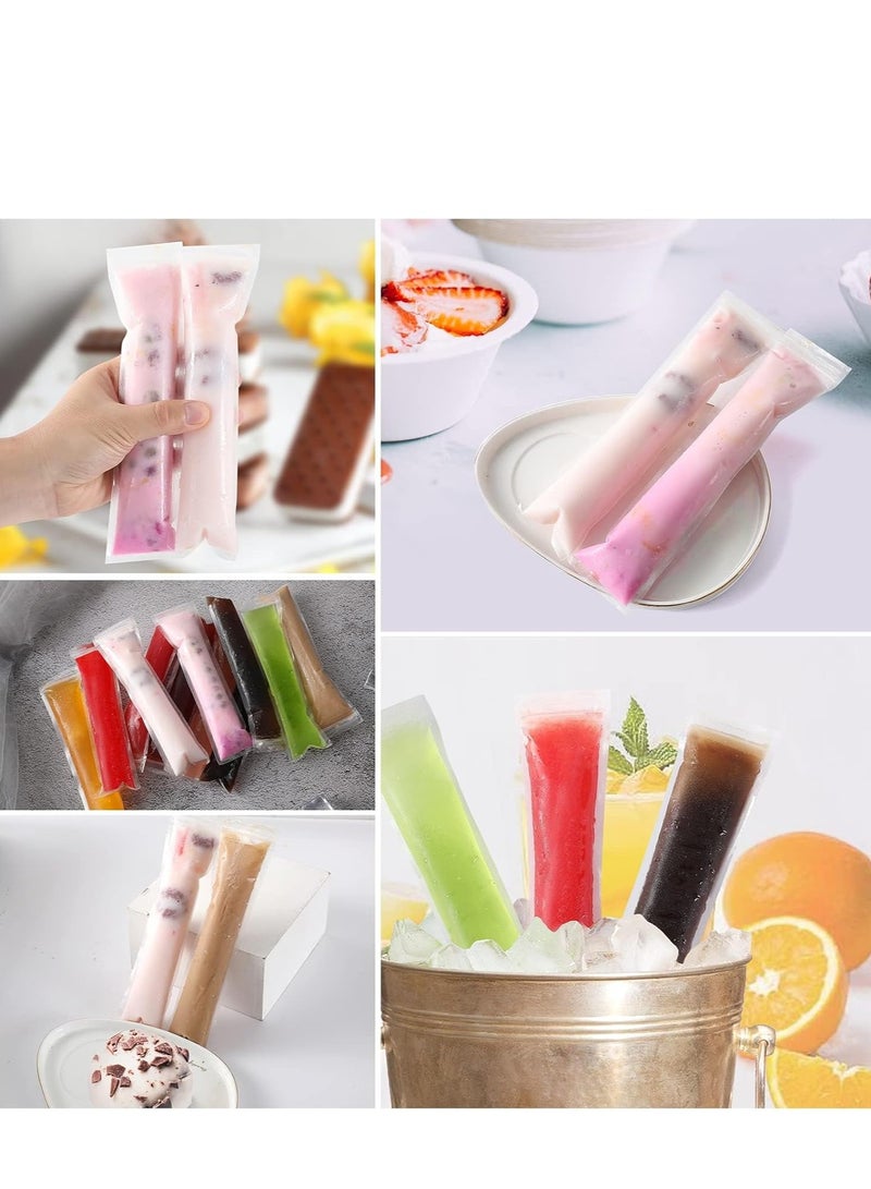 TRASSLE 200 Pcs Popsicle Molds Bags DIY Disposable Ice Pop Bags Mold Bags Homemade ice lolly Bags with Silicone Funnel Freeze Snacks Freezer Tubes - Image 5