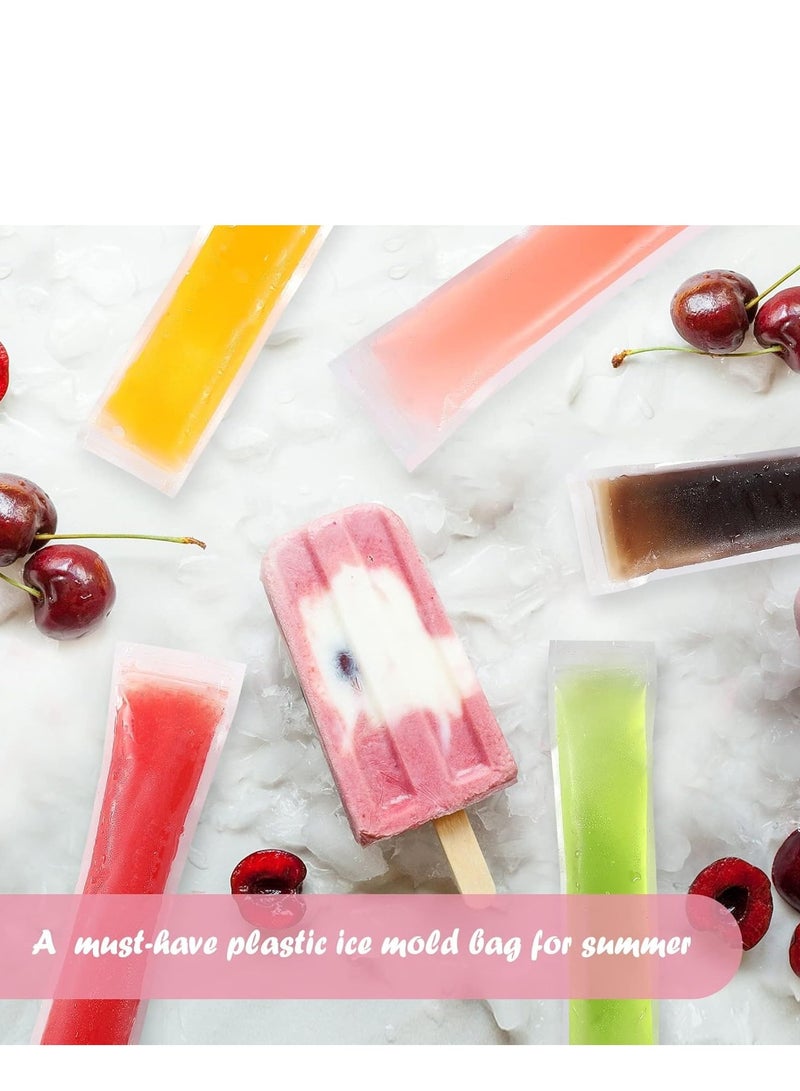 TRASSLE 200 Pcs Popsicle Molds Bags DIY Disposable Ice Pop Bags Mold Bags Homemade ice lolly Bags with Silicone Funnel Freeze Snacks Freezer Tubes - Image 4